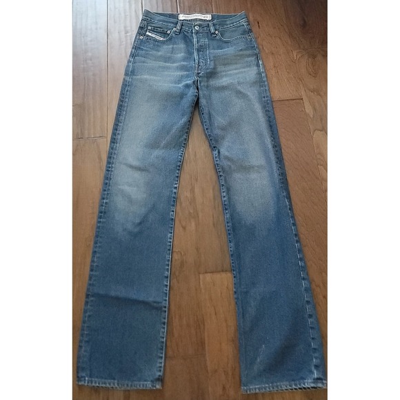 VTG Diesel MENS Blue Denim Loose Fit Button Fly Jeans Sz 28x34 Made In Italy Y2K - Picture 1 of 6